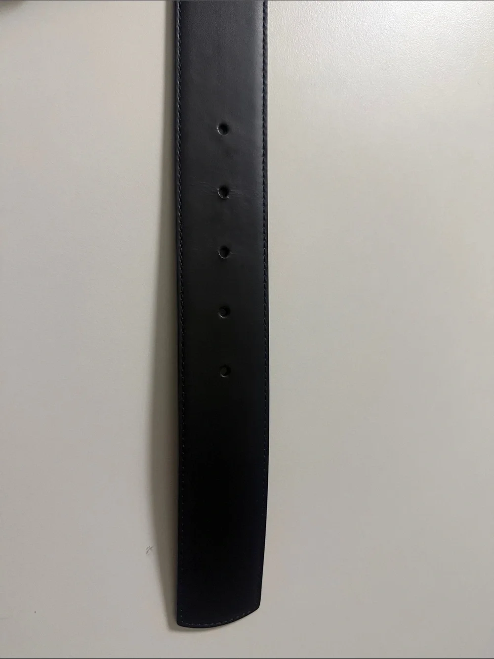 Salvatore Ferragamo Men's Black Leather Belt with Silver Buckle.
